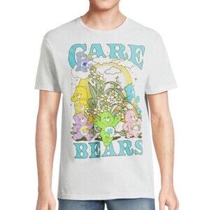 Care Bear T- Shirt White Graphic Tee 100% Cotton Adult Unisex Crew Neck Size 2XL